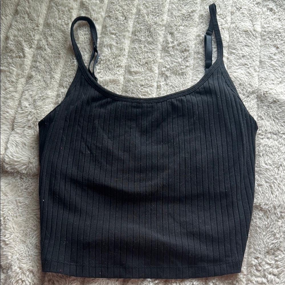 Old Navy Black Ribbed Crop Camisole